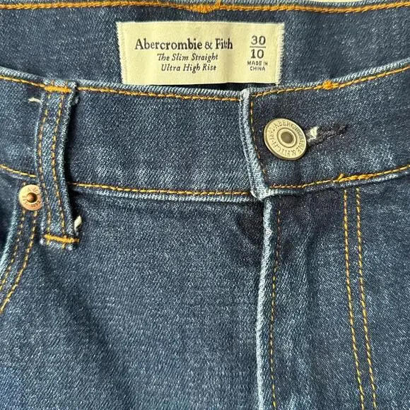 Abercrombie & Fitch Slim Straight Ultra High Rise Jeans Size 30 - Picture 2 of 4